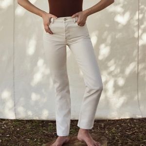 Reformation Cynthia Jeans Cream Size 28